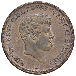 obverse: Napoli. Ferdinando II di Borbone (1830-1859). Da 5 tornesi 1851 CU. Pagani 372. P.R. 223. MIR 524/4. Magliocca 711. Iridescenze rosse, q.SPL 