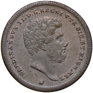 obverse: Napoli. Ferdinando II di Borbone (1830-1859). Da 2 tornesi 1849 CU. Pagani 404a. P.R. 252. MIR 528/6. Magliocca 738. Rara. SPL 