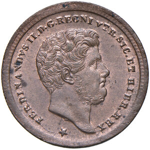 obverse: Napoli. Ferdinando II di Borbone (1830-1859). Da 2 tornesi 1859 CU. Pagani 413. P.R. 261. MIR 528/15. Magliocca 747. Ex asta Artemide XXII/2008, 564.  Rame rosso, q.FDC 