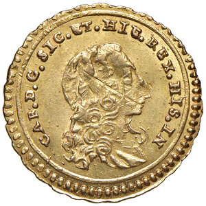 obverse: Palermo. Carlo di Borbone (1734-1759). Emissioni successive all’incoronazione, 1735-1759. Oncia 1737 AV gr. 4,45. Spahr 58. MIR 564/3. Abituali graffi da aggiustamento ponderale al dr., altrimenti q.SPL