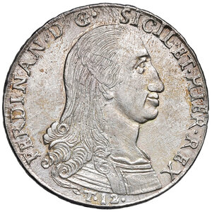 obverse: Palermo. Ferdinando III di Borbone (1759-1816). Da 12 tarì 1799 (Sigle JU-I; Giuseppe Ugo marchese della Favara interino) AG gr. 27,20. Pagani 2. Spahr 125. MIR 639/1. Delicata patina, q.SPL 