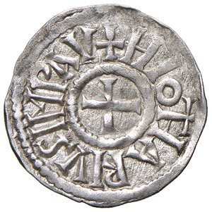 obverse: Pavia. Lotario I imperatore (840-855). Denaro AG gr. 1,63. Depeyrot 780j. MEC 1, 822. MIR 815. Raro. q.SPL