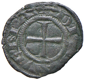 reverse: Ravenna. Emissioni arcivescovili (secc. XIII-XIV). Mezzo denaro MI gr. 0,33. CNI 14. Di Virgilio 28. MIR 1252. Rarissimo. BB 