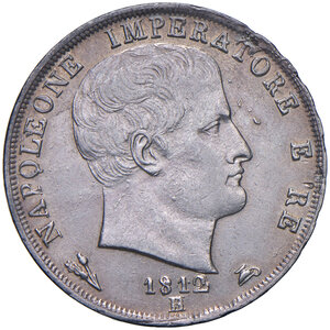 obverse: Bologna. Napoleone I re d’Italia (1805-1814). Da 2 lire 1812 (B su M) AG. Pagani 53b. Ex asta Finarte 335/1980, 3. Rara. SPL 