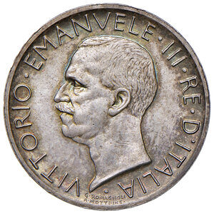 obverse: Savoia. Vittorio Emanuele III re d’Italia (1900-1946). Da 5 lire 1934 AG. Per numismatici. Pagani 717. MIR 1137l. Tiratura di 50 esemplari. Rarissima. q.FDC 