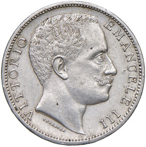 obverse: Savoia. Vittorio Emanuele III re d’Italia (1900-1946). Da 2 lire 1901 AG. Aquila araldica. Pagani 725. MIR 1139a. Molto rara. q.SPL 