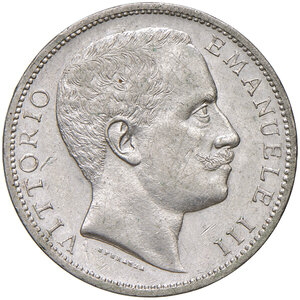 obverse: Savoia. Vittorio Emanuele III re d’Italia (1900-1946). Da 2 lire 1904 AG. Aquila araldica. Pagani 728. MIR 1139d.  Molto rara. Graffietto nel campo del dr. e lievi segnetti, altrimenti q.SPL/SPL 