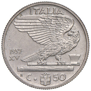 reverse: Savoia. Vittorio Emanuele III re d’Italia (1900-1946). Da 50 centesimi 1937/XV AC. Impero. Per numismatici. Pagani 819. MIR 1151k. Tiratura di 50 esemplari. Rarissima. FDC 