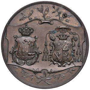 obverse: Sicilia. Acireale. Gerlando Maria Genuardi vescovo (1839-1907). Medaglia 1897 AE gr. 37,52 Ø 44 mm. Opus: autore sconosciuto. Per i 25 anni di consacrazione episcopale. Rara. SPL 