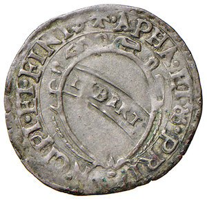 obverse: Siena. Repubblica. Monete con data. Bolognino da 6 quattrini 1553 (segno lettera A entro cerchio: Agnolo Fraschini zecchiere, 1548-1555) AG gr. 1,08. MIR 564 (segno 56; II serie). Castelli 200 (segno 56). Molto raro. Migliore di BB