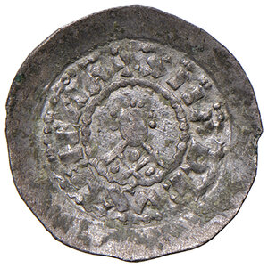 reverse: Venezia. Enrico III-IV di Franconia (1039-1106). Denaro (1082-1110) AG gr. 0,74. Paolucci 1 (Enrico IV o V, 1056-1125). MEC 12, 47/48. Raro. q.SPL