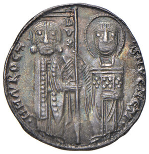 obverse: Venezia. Marino Morosini (1249-1253). Grosso AG gr. 2,16. Paolucci 1. Raro. Bella patina di medagliere iridescente, q.SPL 