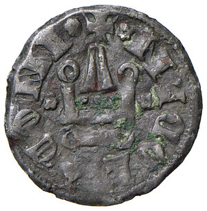 obverse: Campobasso. Nicola II di Montfort (1461-1463). Denaro tornese MI gr. 1,16. D’Andrea-Andreani 7 var. MIR –. Molto raro. Buon BB 