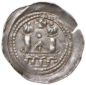 reverse: Aquileia. Pellegrino II (1195-1204). Denaro 1195? AG gr. 1,18. Bernardi 10. MIR 6. MEC 12, 831/832. Raro. Frattura marginale del tondello, altrimenti q.SPL/SPL 