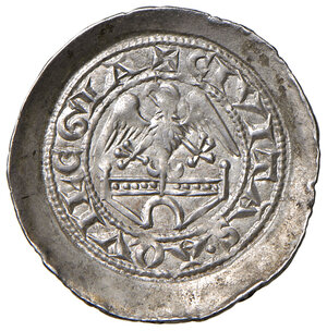 reverse: Aquileia. Bertoldo di Merania (1218-1251). Denaro AG gr. 1,14. Bernardi 15. MIR 11. MEC 12, 834. Molto raro. SPL 