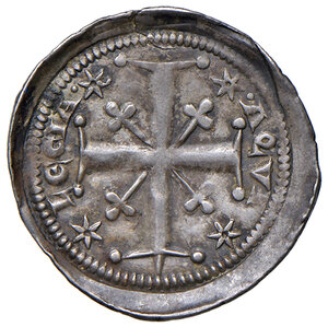 reverse: Aquileia. Gregorio di Montelongo (1251-1269). Denaro AG gr. 1,17. Bernardi 21. MIR 18. MEC 12, 845. q.SPL 