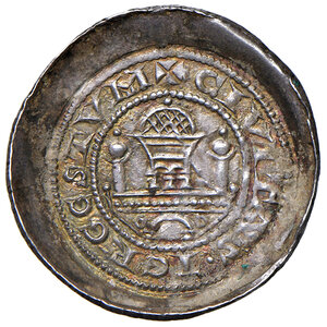 reverse: Trieste. Wolcango (1192-1199). Denaro dopo il 1200 AG gr. 1,18. Bernardi W2, pag. 64. MIR 274. MEC 12, –. Ex asta Rauch 106/2018, 600. Rarissimo. Bella patina iridescente, q.SPL 