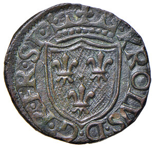 obverse: Chieti. Carlo VIII re di Francia (1495). Cavallo AE gr. 1,96. D’Andrea-Andreani 31. MIR –. Tipo con scudo striato al dritto. Rarissimo e difficilmente reperibile in questo stato di conservazione. q.SPL 