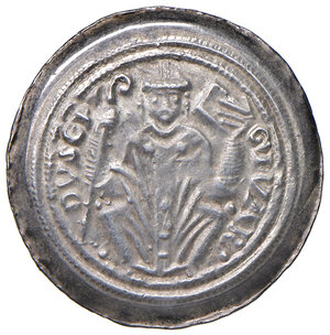 obverse: Trieste. Givardo (1199-1212). Denaro 1209 AG gr. 1,24. Bernardi GA, pag. 69. MIR 279. MEC 12, –. Ex asta Numismatica Ranieri 3/2011, 271. Rarissimo. Debolmente impresso, altrimenti migliore di SPL 