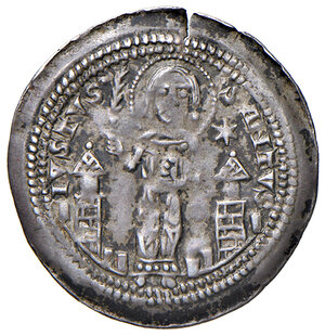 obverse: Trieste. Comune (1254-1257). Denaro AG gr. 1,04. Bernardi T, pag. 78. MIR 285. MEC 12, 950. Raro. Frattura marginale del tondello, altrimenti buon BB 