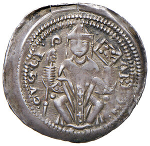 obverse: Trieste. Arlongo (1254-1280). Denaro AG gr. 0,87. Bernardi AC, pag. 82. MIR 289. MEC 12, 955. Raro. Debolezza di conio, altrimenti migliore di BB 