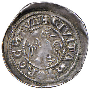 reverse: Trieste. Arlongo (1254-1280). Denaro AG gr. 0,87. Bernardi AC, pag. 82. MIR 289. MEC 12, 955. Raro. Debolezza di conio, altrimenti migliore di BB 