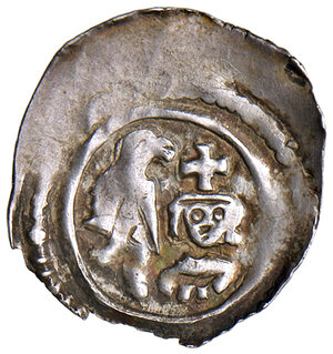 obverse: Velikovec (Volkermarkt). Duchi di Carinzia (1275-1320 circa). Bracteato AG gr. 0,70. CNA Cc15. Raro. BB 