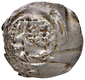 reverse: Velikovec (Volkermarkt). Duchi di Carinzia (1275-1320 circa). Bracteato AG gr. 0,70. CNA Cc15. Raro. BB 