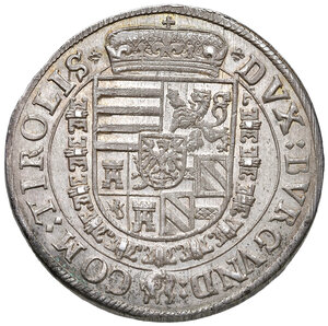 reverse: Austria. Ferdinando II d’Asburgo arciduca d’Austria (1564-1595). Tallero (Hall) AG gr. 28,40. Davenport – (cfr. 8097).  Fondi lucenti e conservazione eccezionale, q.FDC 