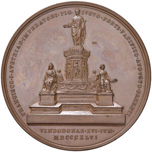 reverse: Austria. Ferdinando I d’Asburgo-Lorena imperatore del S.R.I. (1835-1848). Medaglia 1846 (Vienna) AE gr 63,69 Ø 49 mm. Opus: Konrad Lange. Per la costruzione del monumento a Francesco I in Vienna. Montenuovo 2622. q.FDC 