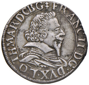 obverse: Francia. Ducato di Lorena. Carlo IV (1624-1675). Testone 1628 a nome di Francesco II (Nancy) AG gr. 8,60. KM 35 (Germania). Ex Asta del Titano 8/2001, 232. Buon BB 