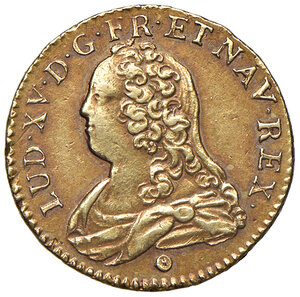 obverse: Francia. Luigi XV (1715-1774). Luigi 1729-AA (Metz) AV gr. 8,12. Duplessy 1640. Friedberg 461. Tiratura di 5.200 esemplari. Rarissimo. Patina rossiccia, migliore di BB  