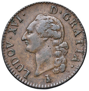 obverse: Francia. Luigi XVI (1774-1792). Soldo 1788-T (Nantes) CU gr. 10,45. Duplessy 1714. Buon BB 