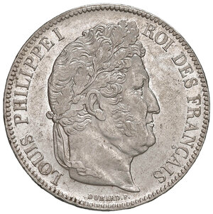 obverse: Francia. Luigi Filippo I (1830-1848). Da 5 franchi 1832–W (Lille) AG. Gadoury 678. Fondi lucenti, SPL