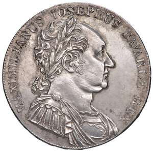 obverse: Germania. Baviera. Massimiliano Giuseppe IV (1806-1825). Tallero 1818 (Monaco) AG gr. 27,96. Davenport 553. Fondi lucenti. Lievi segnetti da pulitura sui fondi, altrimenti migliore di SPL 