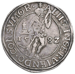 reverse: Germania. Braunschweig. Julius (1568-1589). Tallero 1582 (Goslar) AG gr. 29,14. Davenport 9063. Buon BB