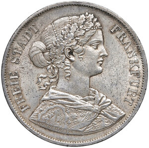 obverse: Germania. Francoforte. Città libera (1815-1866). Da 2 talleri 1866 (Francoforte) AG. Davenport 651. SPL 