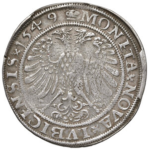 obverse: Germania. Lubecca. Città imperiale. Tallero 1549 AG gr. 28,80. Davenport 9405. Screpolature del metallo, altrimenti BB/Buon BB 