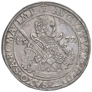 obverse: Germania. Sassonia. Augusto (1553-1586). Tallero 1572 (Dresda) AG gr. 29,14. Davenport 9798. SPL 