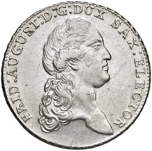 obverse: Germania. Sassonia. Federico Augusto I (1763-1806). Tallero 1787 (Dresda) AG gr. 27,94. Davenport 2695. q.SPL 