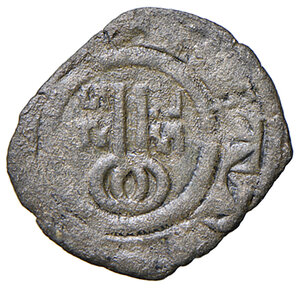 obverse: Sede Vacante 20 novembre 1268 – 1 settembre 1271 (Camerlengo card. Pietro di Montebruno). Viterbo. Denaro paparino MI gr. 0,48. Muntoni 2. Berman 164. MIR 132. Molto raro. BB 