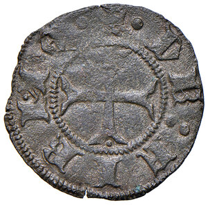 reverse: Bonifacio IX (1389-1404). Fermo. Quattrino MI gr. 0,95. Muntoni 9. Berman 242. MIR 252 (questo esemplare illustrato). Bellesia Fermo 1/B (questo esemplare illustrato).  Ex asta NAC 57/2010, 942. Rarissimo. Lieve debolezza di conio, altrimenti migliore di BB