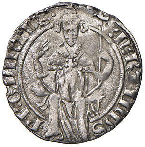 obverse: Martino V (1417-1431). Avignone. Grosso AG gr. 1,82. Muntoni 32. Berman 285. MIR 285/1. Raro. Migliore di BB 