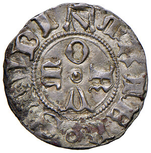 reverse: Martino V (1417-1431). Bologna. Bolognino 1423 (armetta card. Condulmer legato) AG gr. 1,16. Muntoni 50. Berman 281. Chimienti 129. MIR 292/2. Rarissimo. q.SPL  