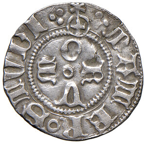 reverse: Martino V (1417-1431). Bologna. Bolognino 1426-1429 (armetta card. Aleman legato) AG gr. 1,07. Muntoni 45. Berman 281. Chimienti 137. MIR 292/10.  Estremamente raro. Lieve infrazione del tondello, altrimenti BB/Buon BB 