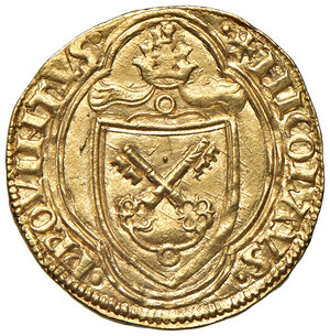 obverse: Niccolò V (1447-1455). Roma. Ducato AV gr. 3,54. Muntoni 4. Berman 326. MIR 329/2. Conservazione eccezionale, q.FDC 