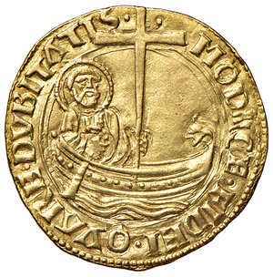 reverse: Callisto III (1455-1458). Roma. Ducato (segno rosa: Francesco Mariani della Zecca zecchiere) AV gr. 3,52. Muntoni 1. Berman 347. MIR 348/1.  Molto raro. Ottimo esemplare, migliore di SPL