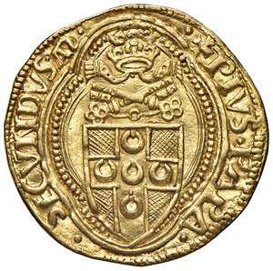 obverse: Pio II (1458-1464). Roma. Ducato (segno monogramma AN: Andrea Nicolai zecchiere) AV gr. 3,50. Muntoni 7. Berman 362. MIR 361/5. Raro. SPL 