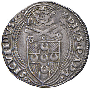 obverse: Pio II (1458-1464). Roma. Grosso (segno monogramma AN: Andrea Nicolai zecchiere) AG gr. 3,15. Muntoni 18. Berman 365. MIR 363/4.  Raro. Lievi ritocchi sui fondi, altrimenti migliore di BB