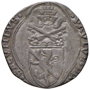 obverse: Paolo II (1464-1471). Roma. Grosso (segno M sormontata da croce doppia: Emiliano Orfini zecchiere) AG gr. 3,17. Muntoni 22. Berman 404. MIR 407/1. Conio di Emiliano Orfini. Ex Asta Internazionale del Titano 72/1998, 590. Molto raro. Lievemente tosato, altrimenti BB